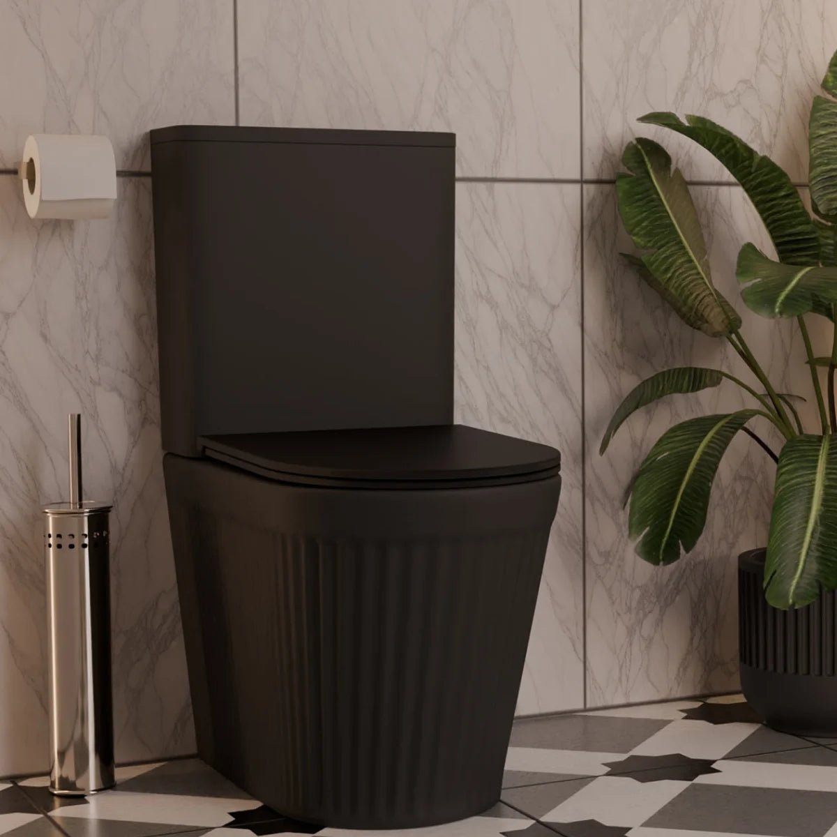 Inodoro tanque bajo negro mate Beca - Thebath