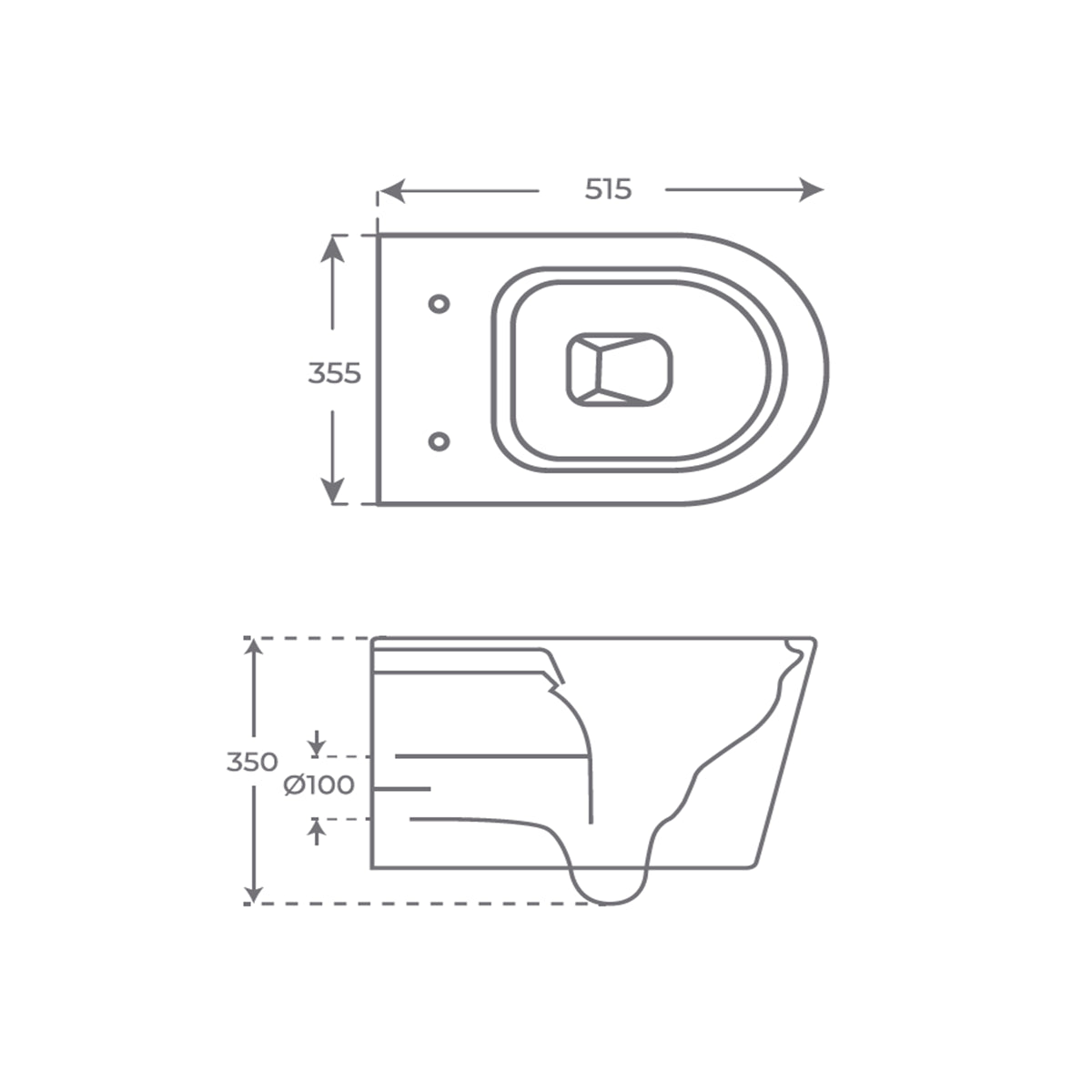 Inodoro suspendido blanco mate Bolonia - Thebath