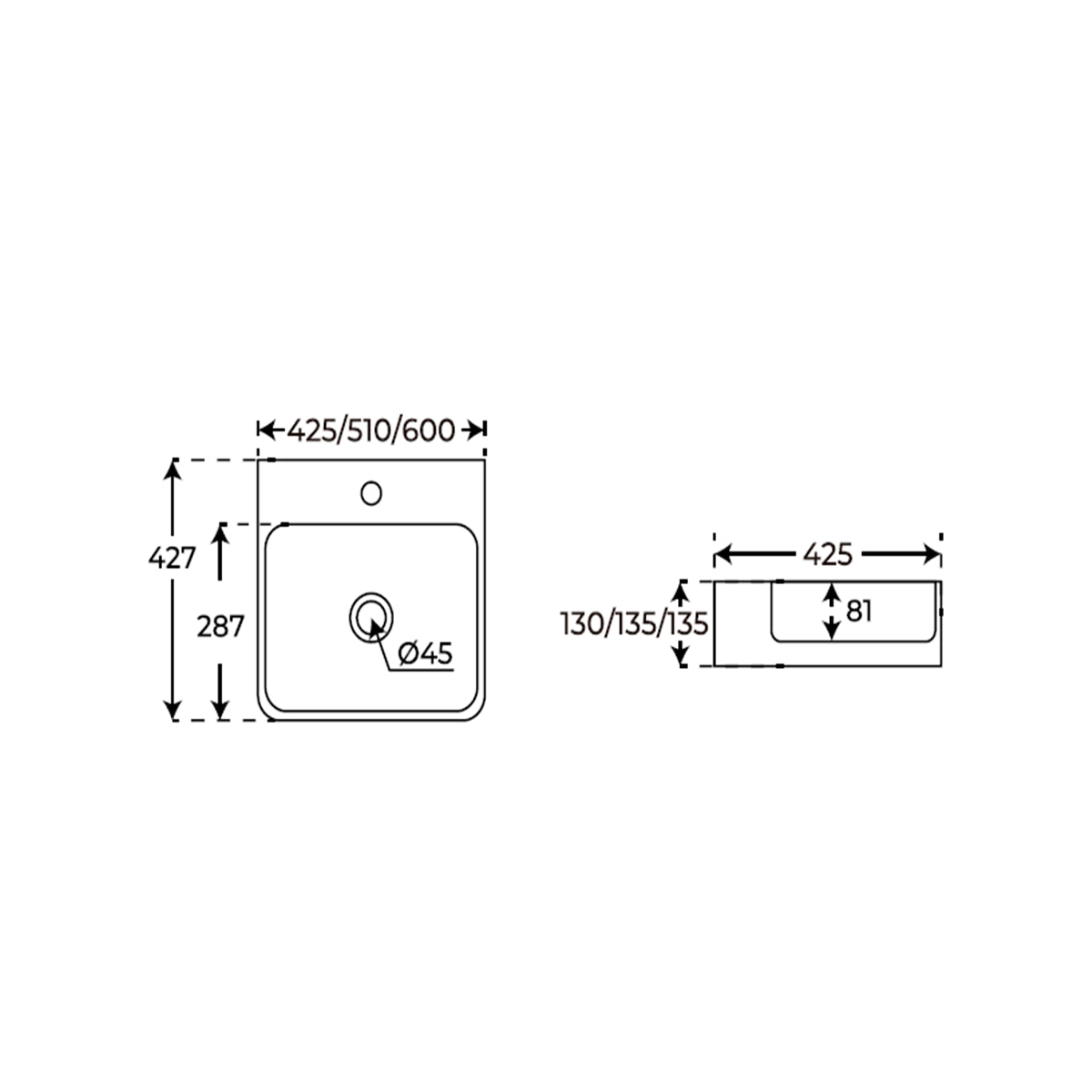 Lavamanos moderno blanco Boston - Thebath