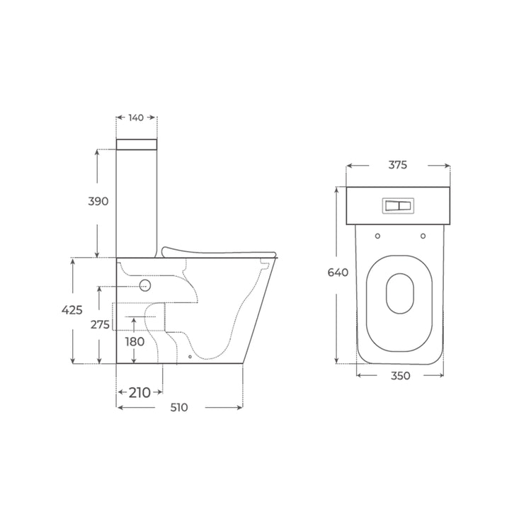 Inodoro tanque bajo blanco mate Florencia