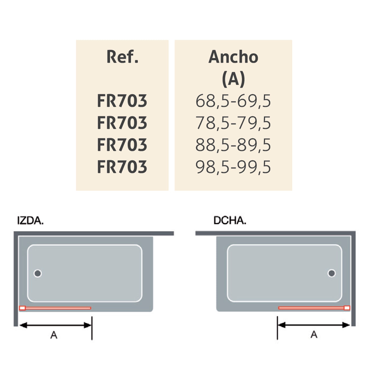 Panel fijo ducha Fresh