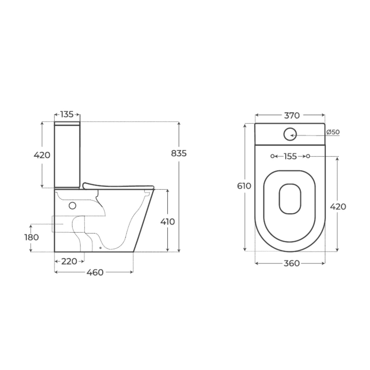 Inodoro tanque bajo Beca - Thebath