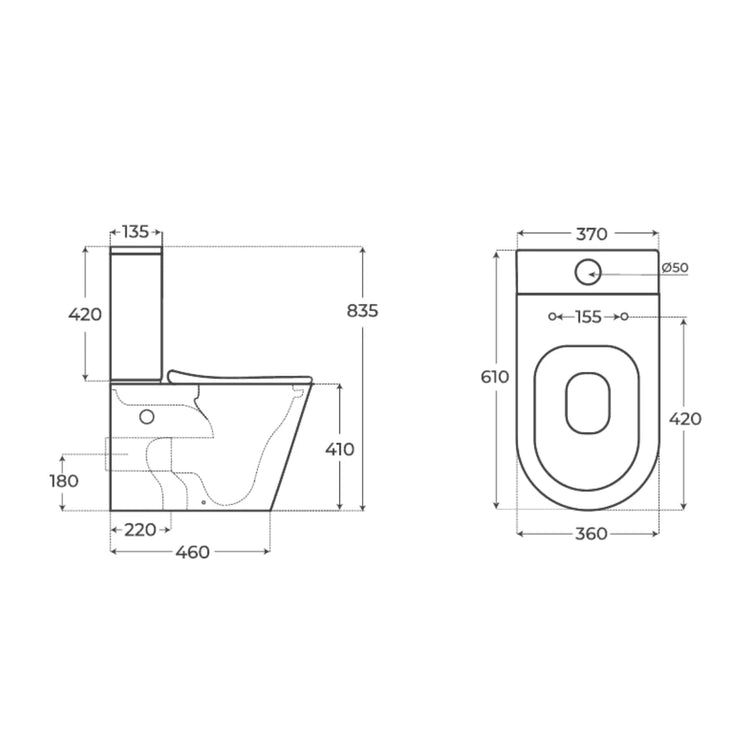 Inodoro tanque bajo negro mate Beca