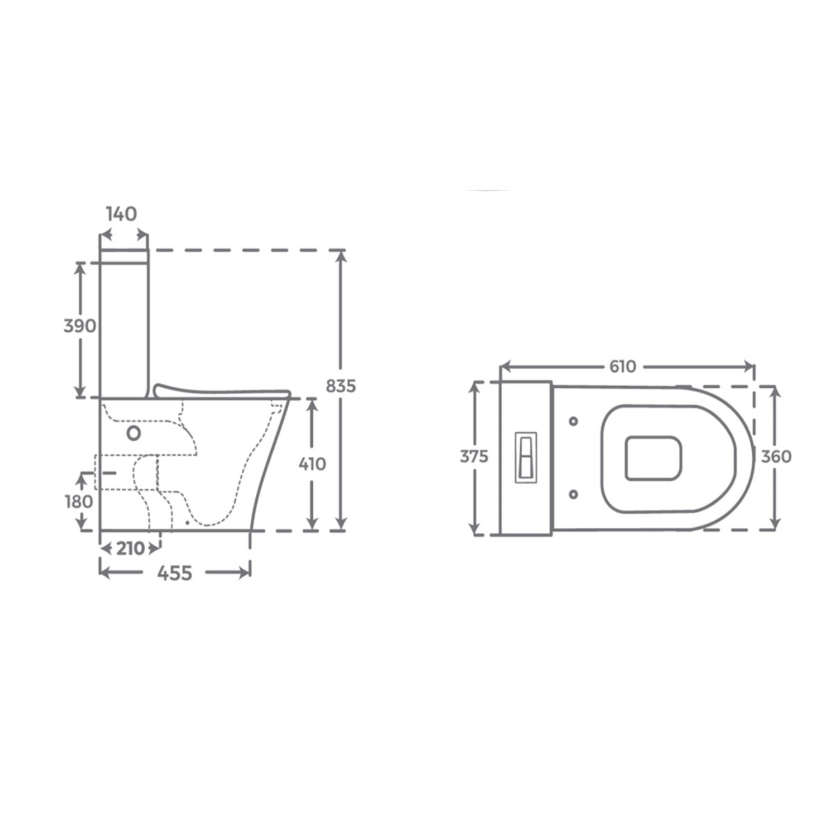 Inodoro blanco mate Bolonia - Thebath