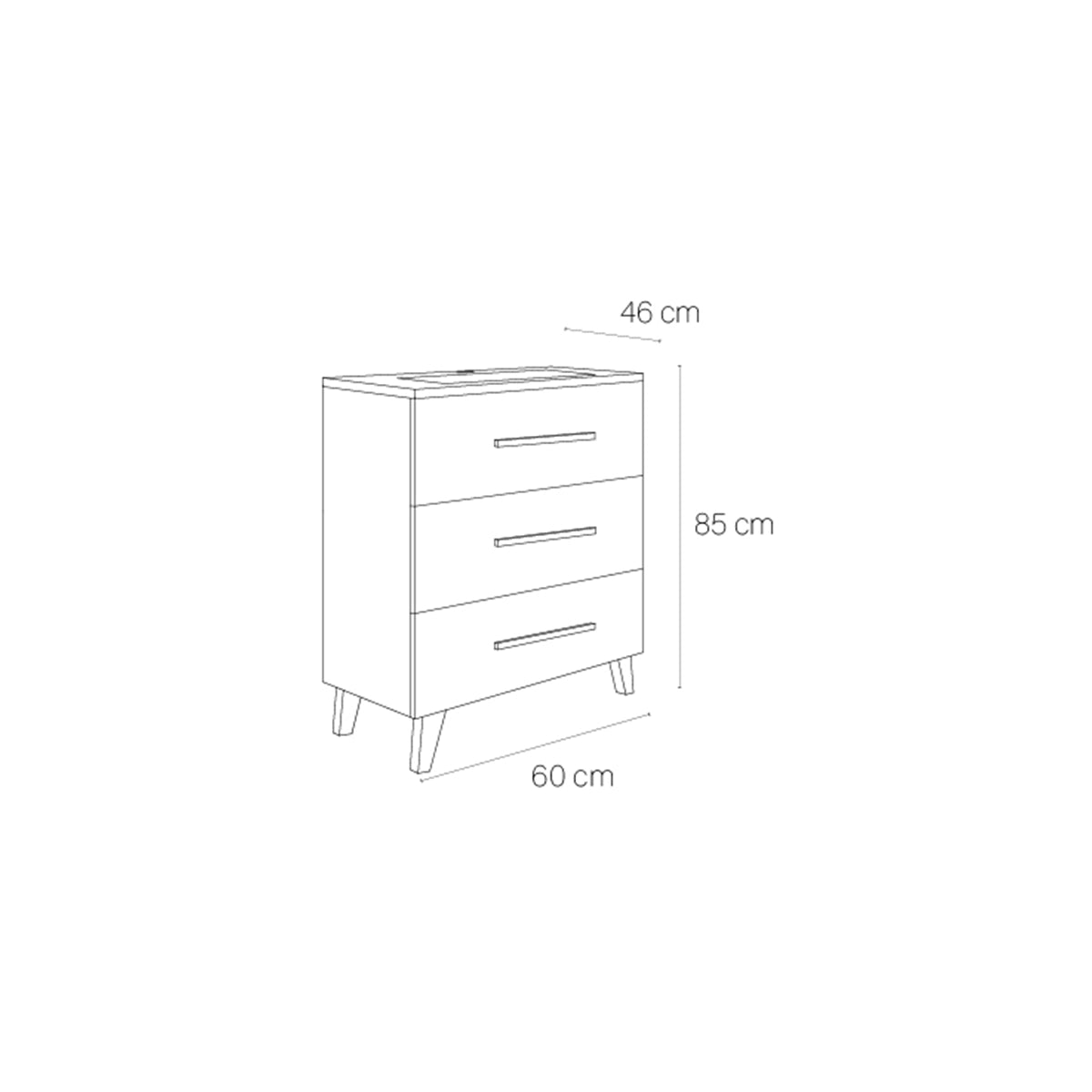 Mueble baño 3 cajones Fusta