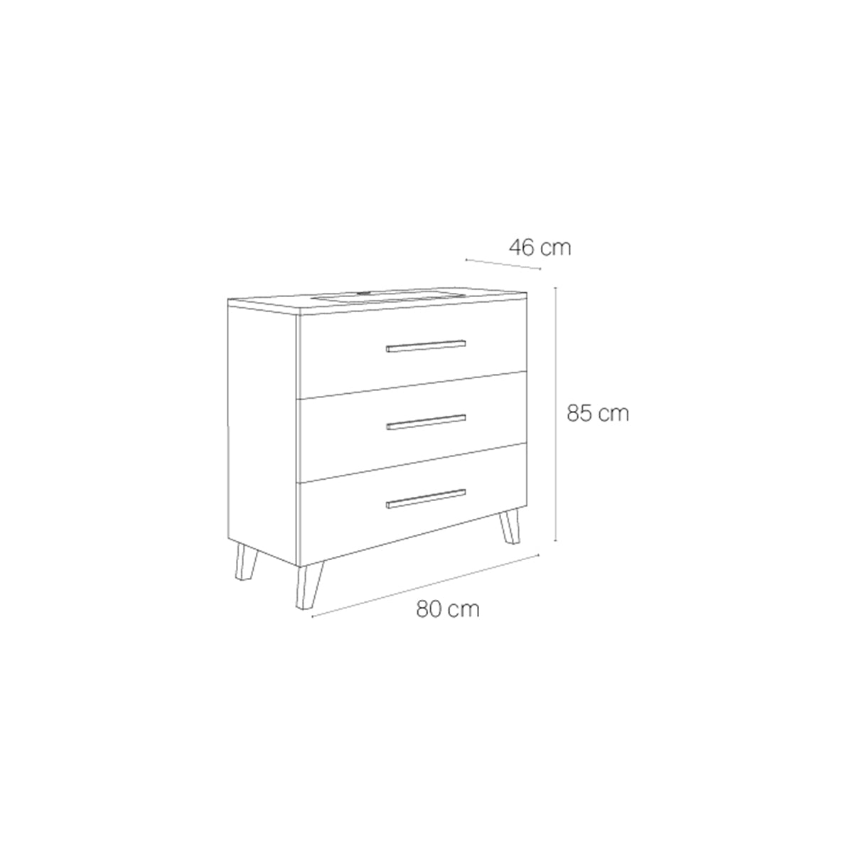 Mueble baño 3 cajones Fusta