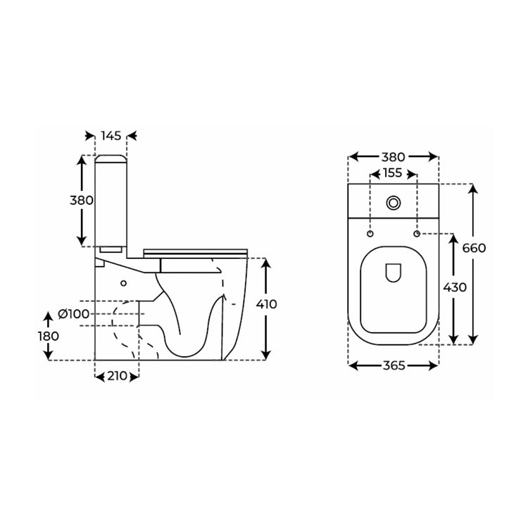 Inodoro tanque bajo negro mate Zen