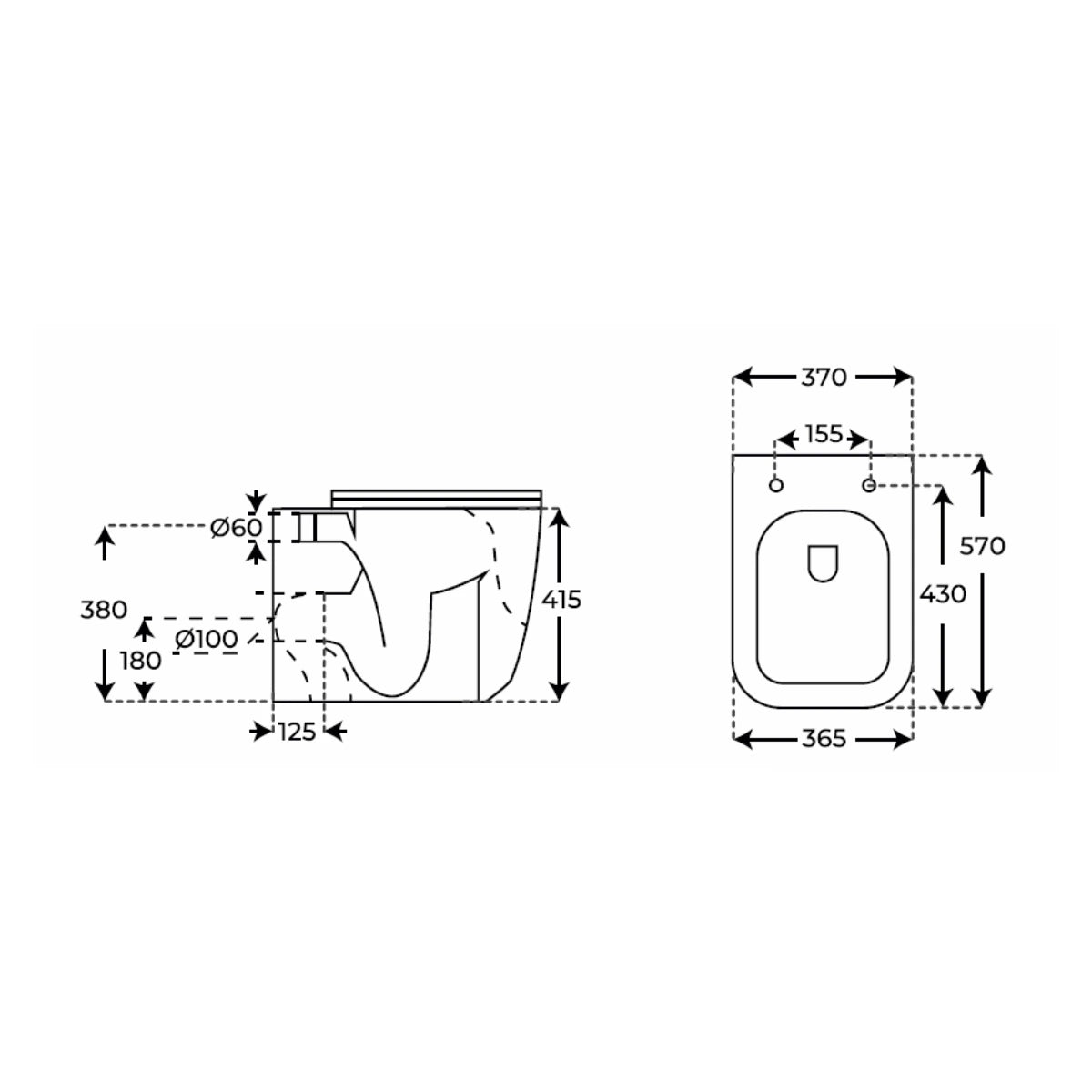 Inodoro compacto negro mate Zen - Thebath
