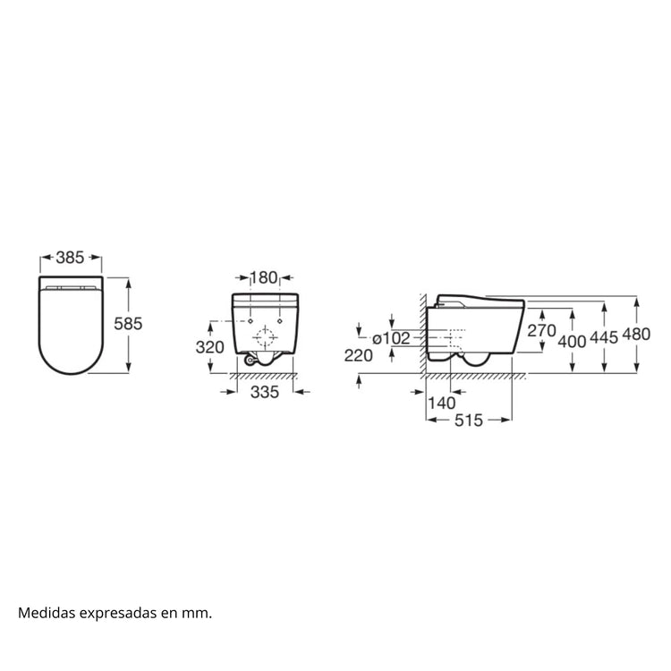 Inodoro inteligente con chorro de agua In-Tank