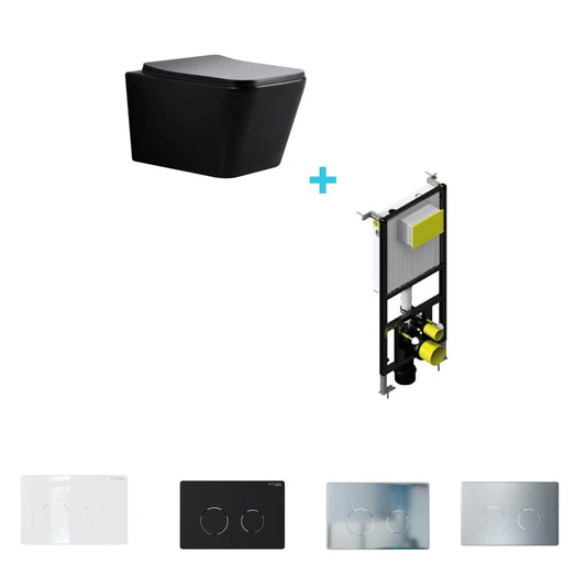 Pack inodoro suspendido mate Misuri + cisterna empotrada - Thebath