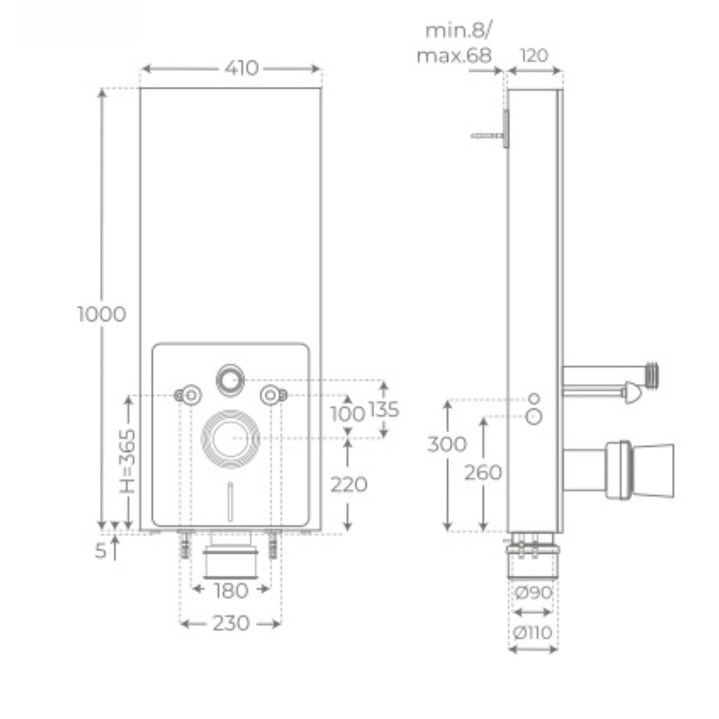 Pack inodoro Bolonia suspendido + Cisterna Empire negra mate - Thebath