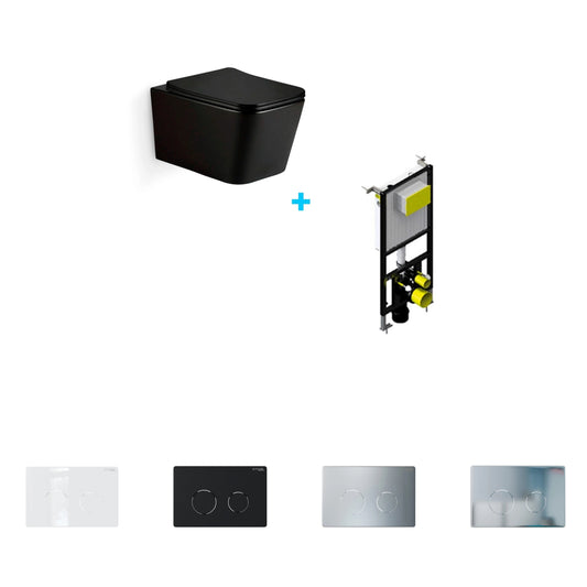 Pack suspendido cisterna empotrada + Wc Suspendido Corvo Mate - Thebath