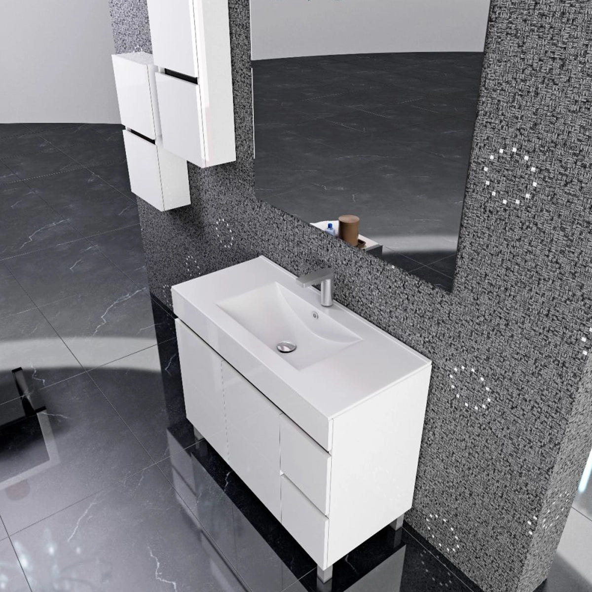 Lavabo cerámica seno centrado extrafino - Thebath