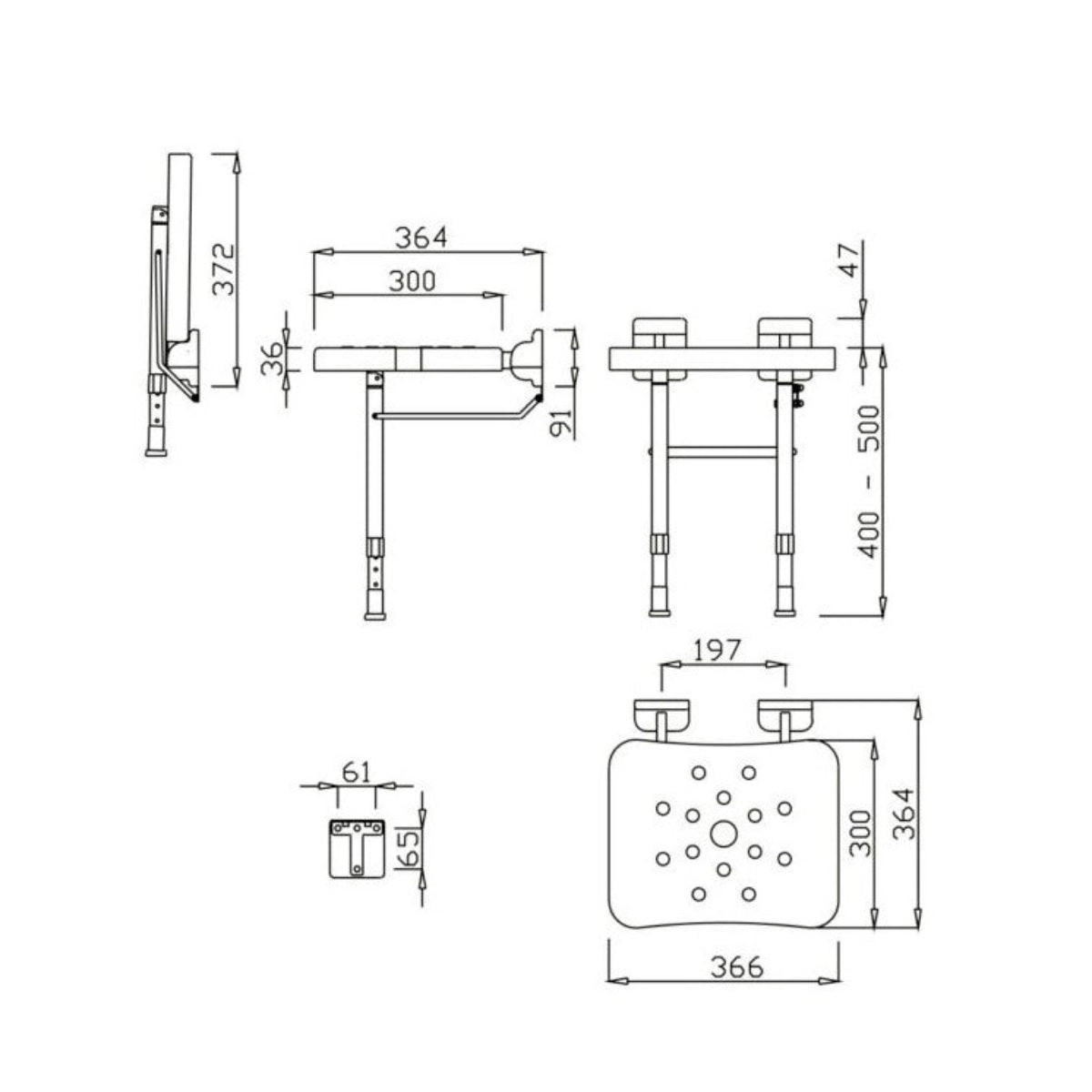 Silla ducha plegable