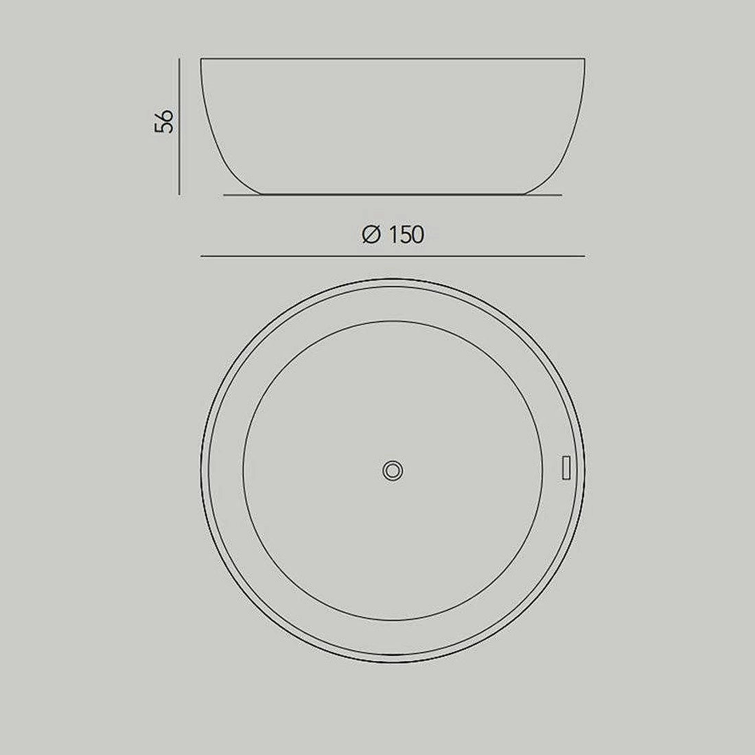 Bañera redonda solid surface Aral