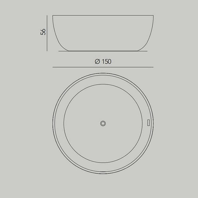 Bañera redonda solid surface Aral