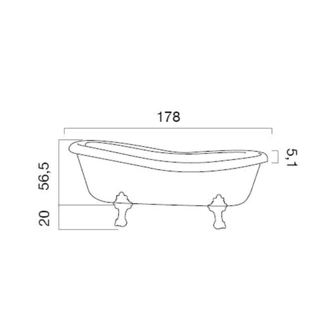 Bañera vintage con hidromasaje Andromeda