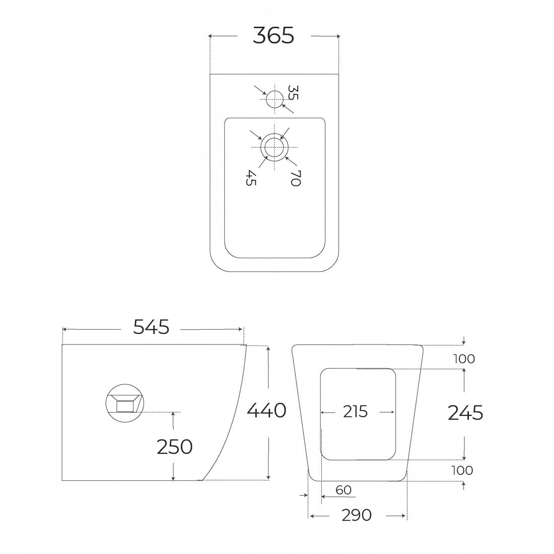 Bidé Napoles blanco mate