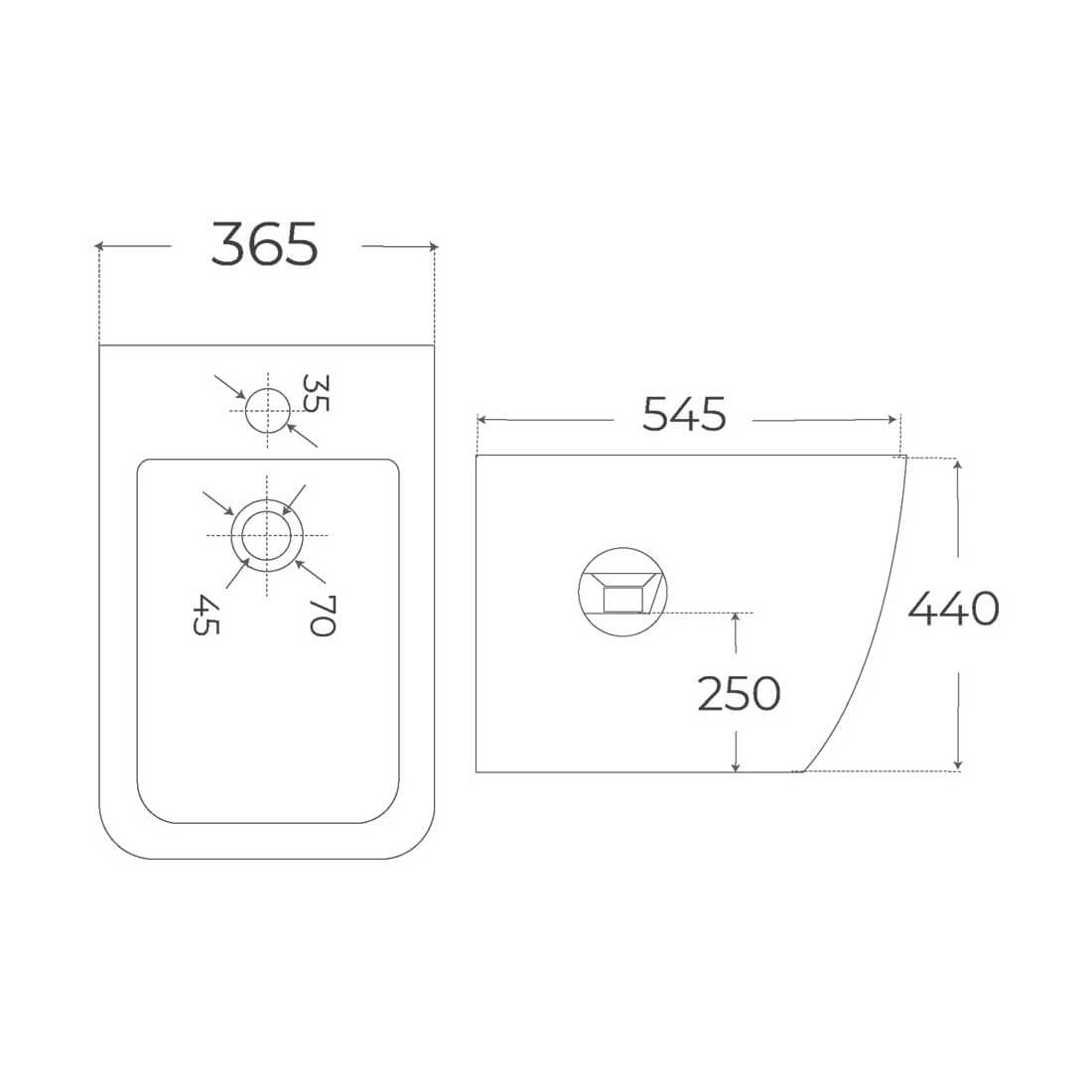 Bidé Napoles negro mate