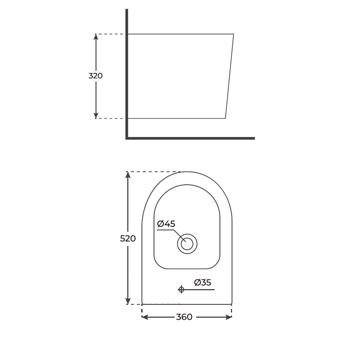 Bidé suspendido brillo Bolonia