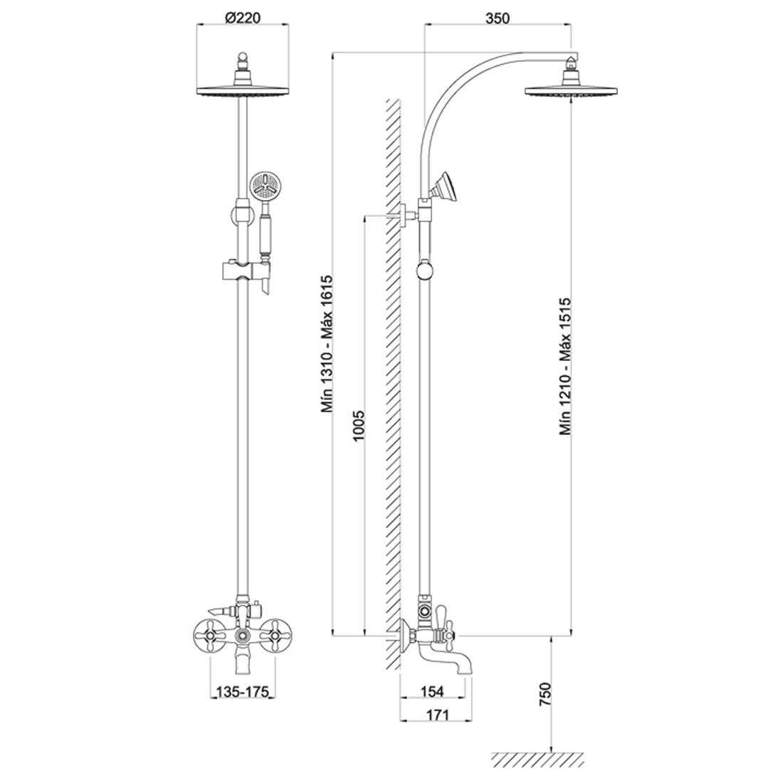 Columna de baño-ducha