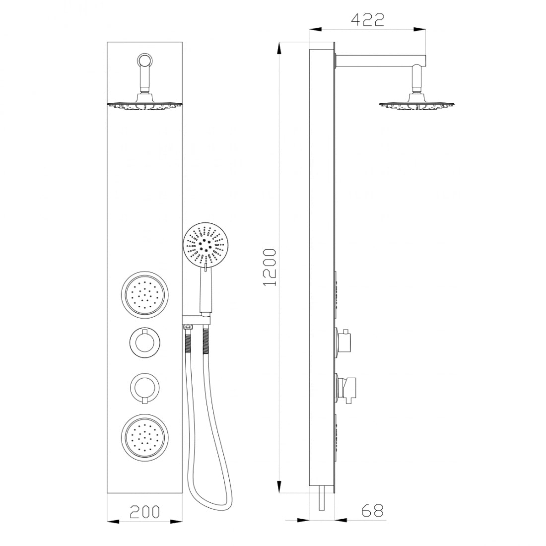 Columna de ducha con hidromasaje Maui