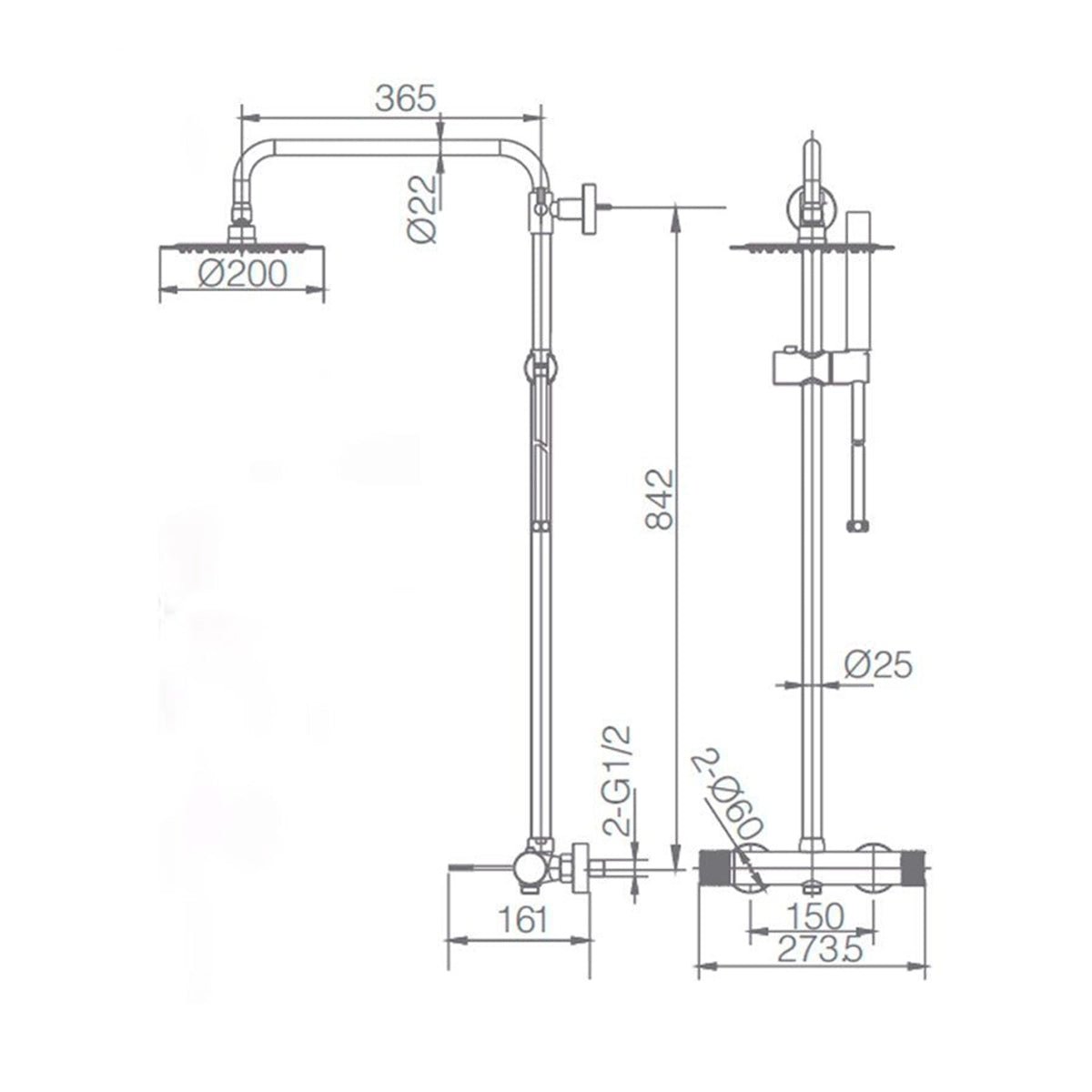 Columna ducha Line - Thebath