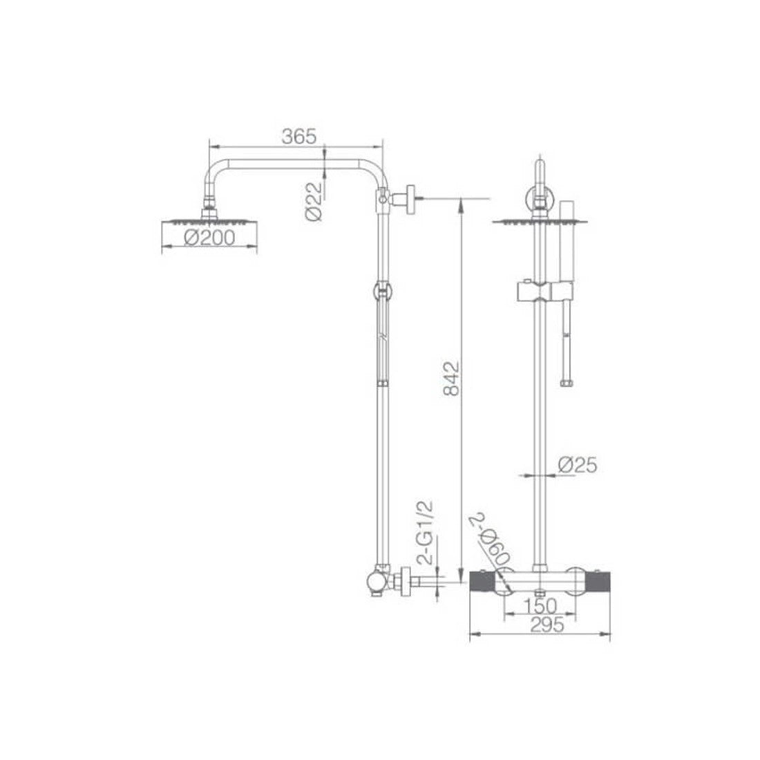 Columna ducha termostática Line