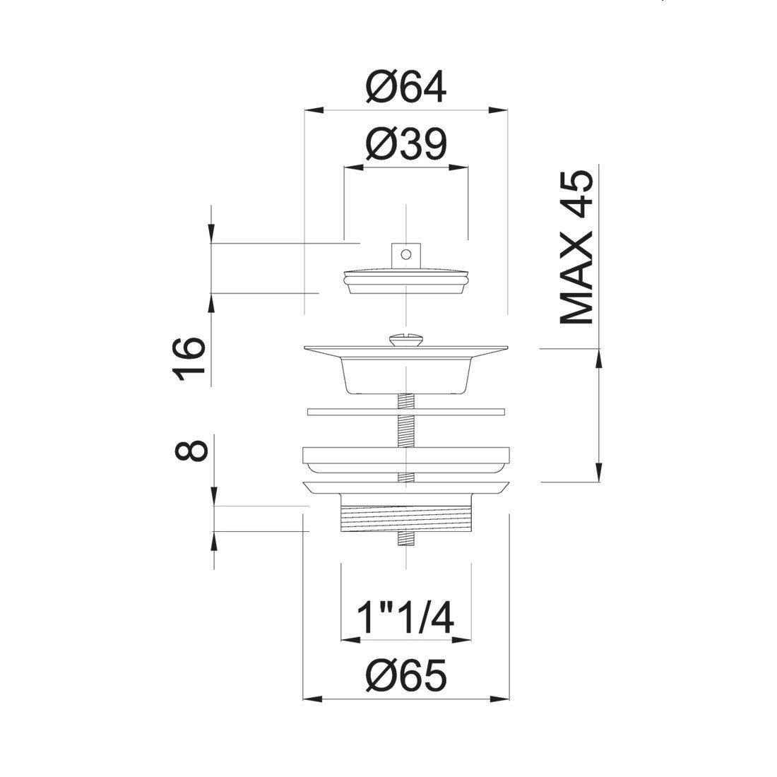 Conjunto desagüe lavabo