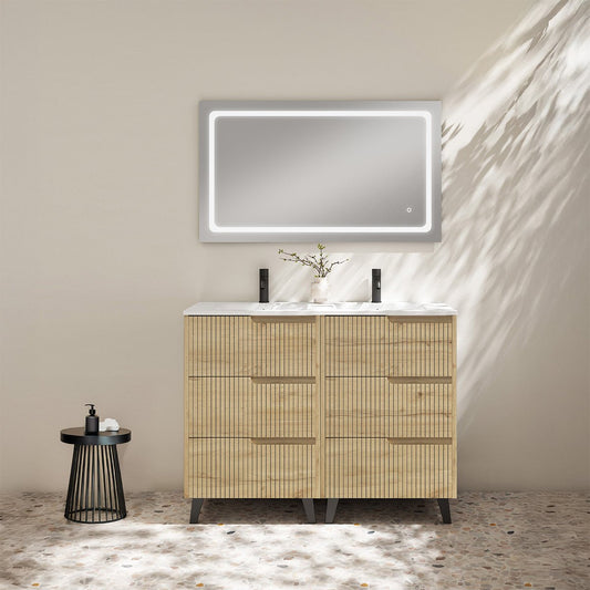 Conjunto mueble baño y lavabo doble Ezio - Thebath