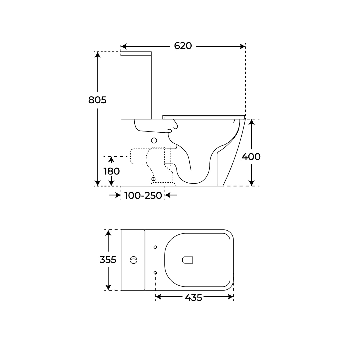 Inodoro adosado a pared Shiro - Thebath