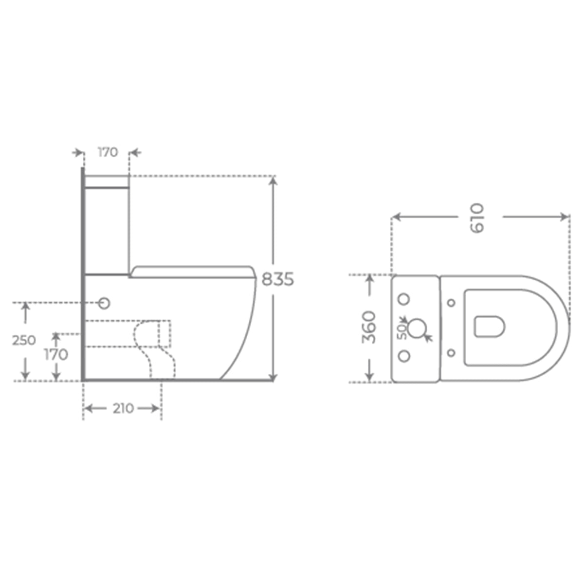 Inodoro negro mate Elba - Thebath