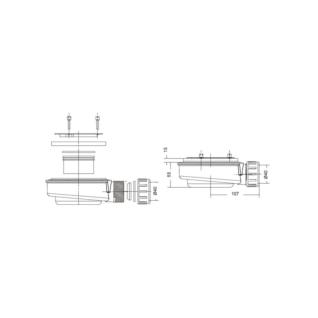 Sifón para plato de ducha