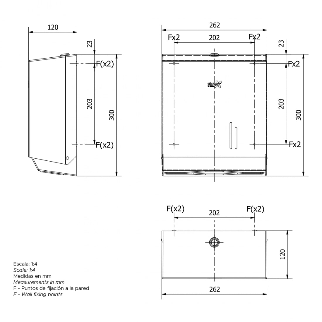 Dispensador de papel de manos toalla