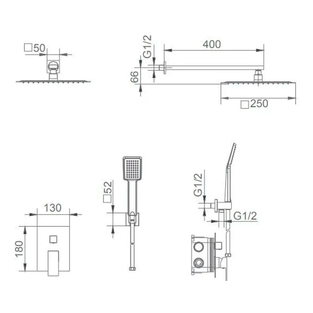Ducha empotrada Silver - Thebath