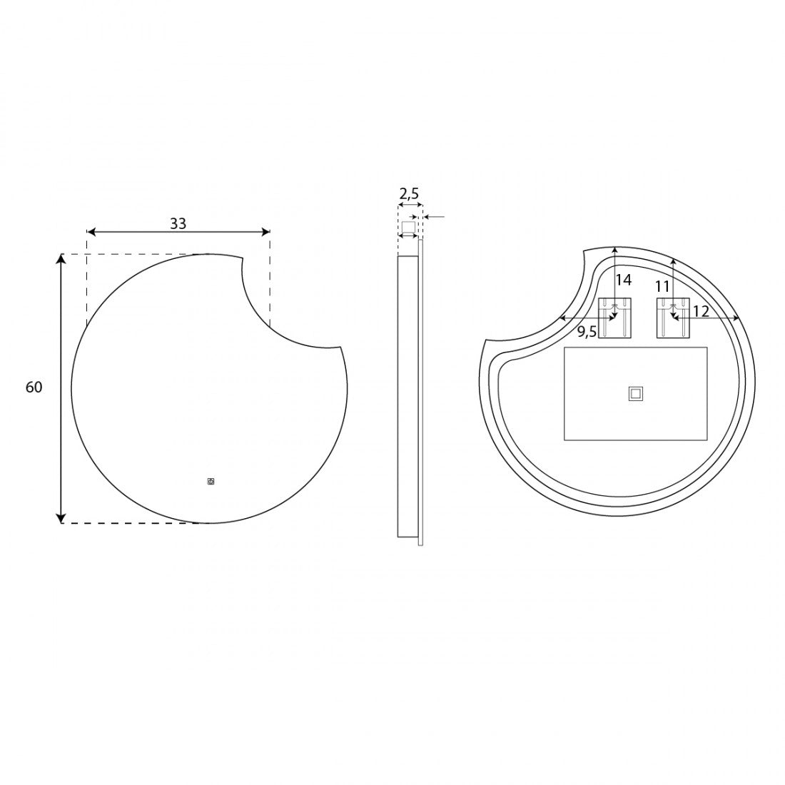 Espejo con luz Venus