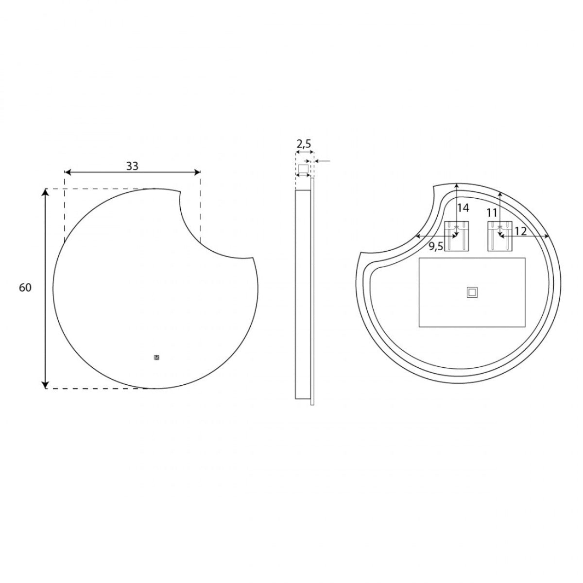 Espejo con luz Venus