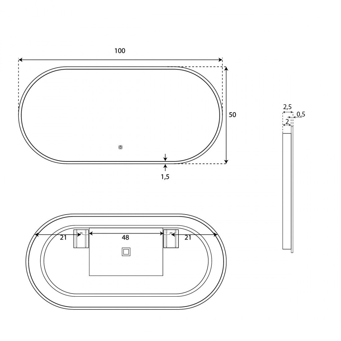 Espejo de baño doble sensor Eneas