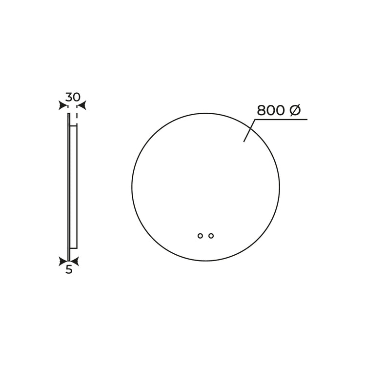 Espejo redondo retroiluminado 80cm Hermes