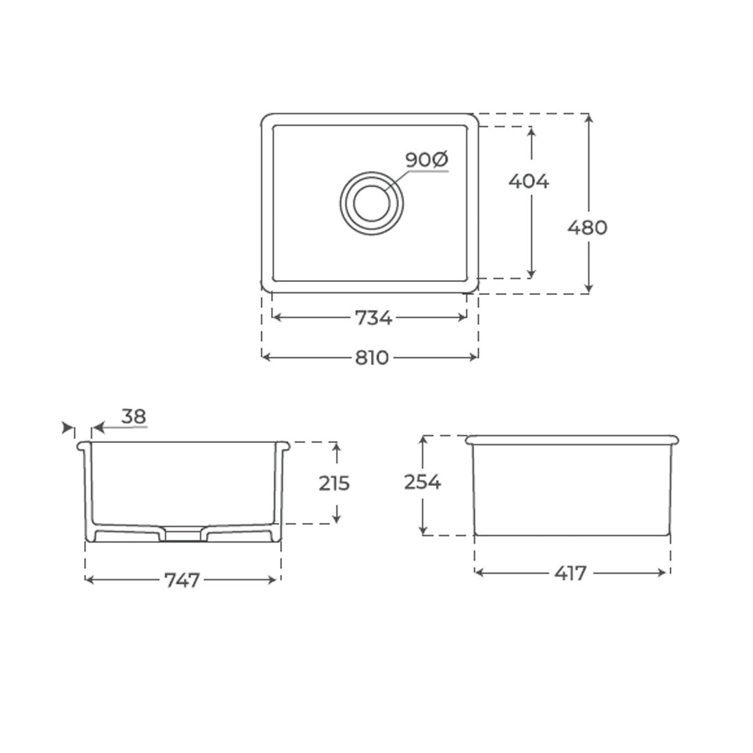 Fregadero Haro bajo encimera simple