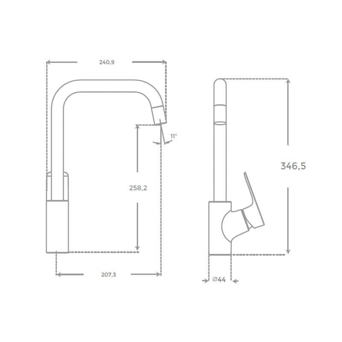 Grifo blanco brillo Flat - Thebath