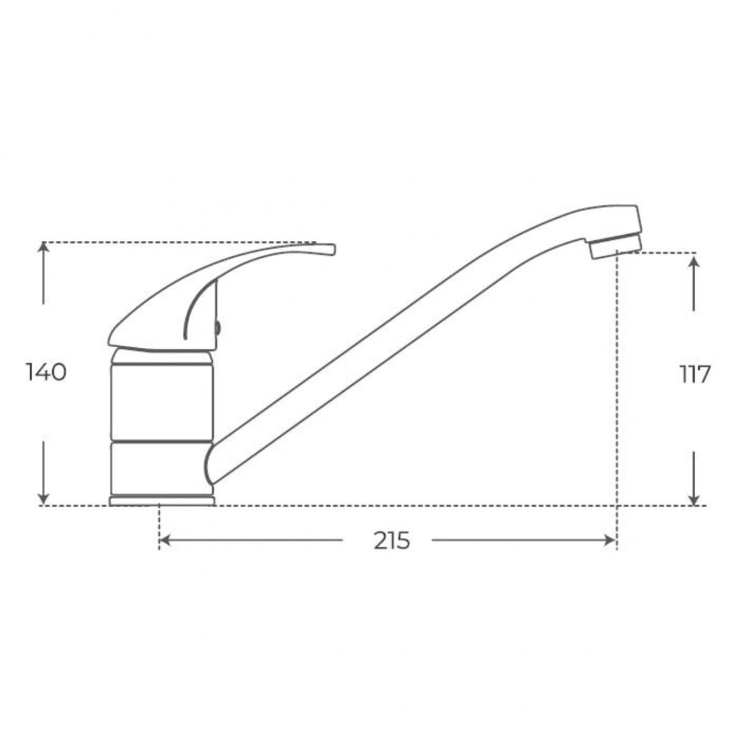 Grifo de cocina caño horizontal Rialto