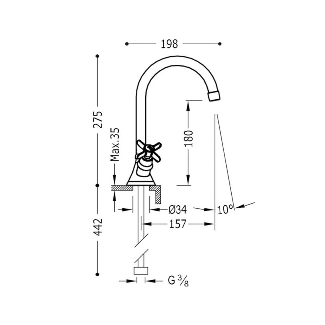 Grifo de cocina TRES Classic Color