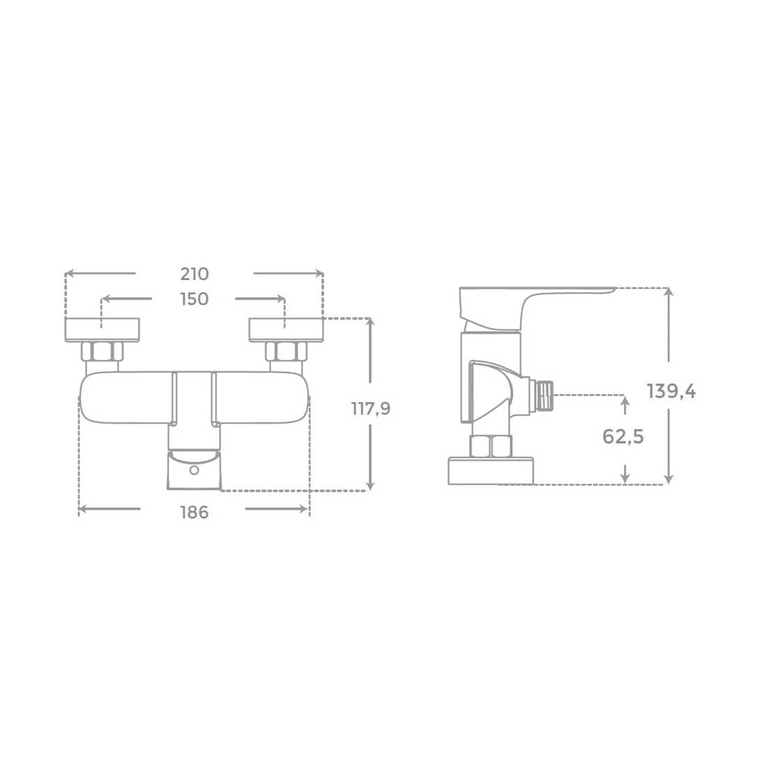 Grifo de ducha blanco brillo Flat