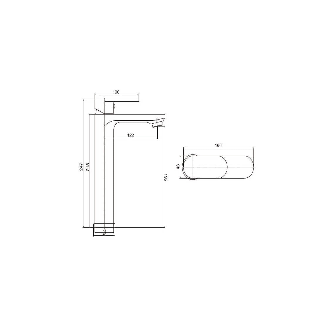 Grifo de lavabo alto Paris
