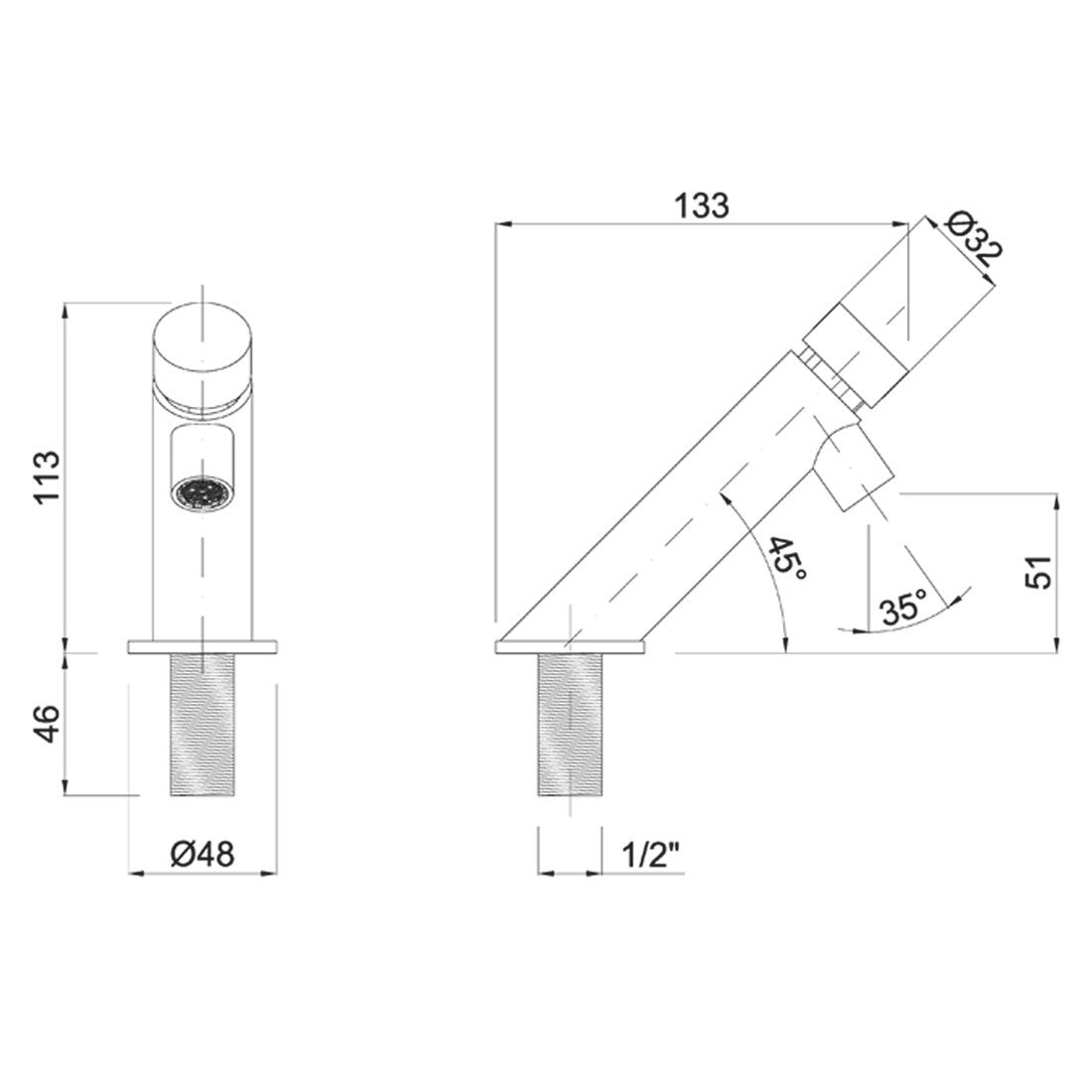 Grifo lavabo inclinado
