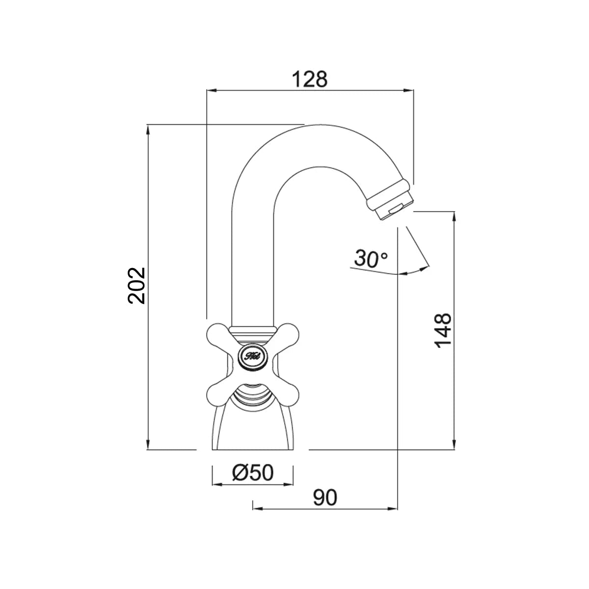 Grifo lavabo latón vintage Stilo - Thebath