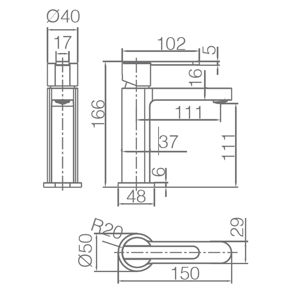 Grifo monomando de lavabo Roma - Thebath