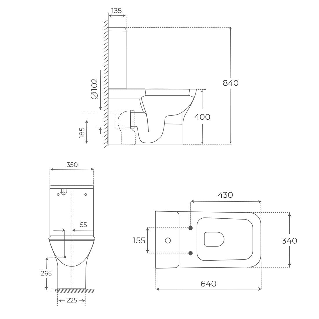 Inodoro de tanque bajo Actuel
