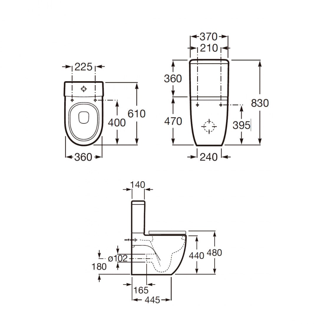 Inodoro Roca Meridian de tanque bajo